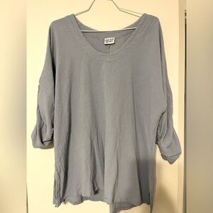 Oh My Gauze! Light blue shirt size 2 boho cotton linen feel